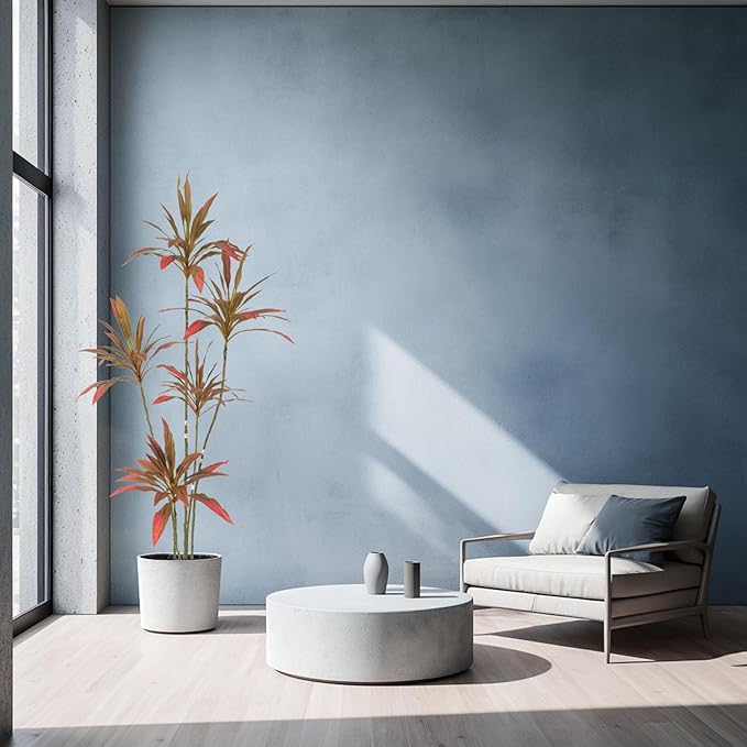 Artificial Cordyline Plant, Indoor Potted Plant, 5 Stems with Black Planter, Suitable for Large Indoor Living Room Decorations, Potted Plants, and Window Display Scenes (Red-6ft)