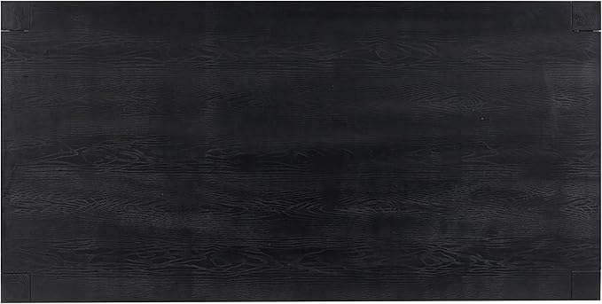 NTC Block 71 Inch Modern Farmhouse Dining Table, Rectangular Dinner Table for Dining Room, Living Room Furniture, Effortless Assembly, Burnt Black