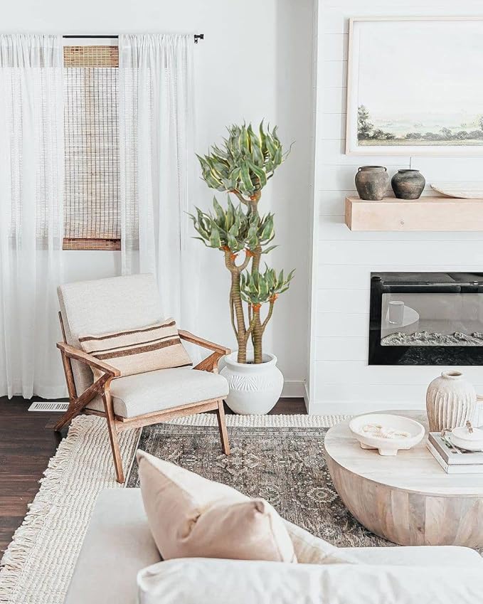 Briful 4Ft Tall Artificial Agave Plants Fake Plants Large Yucca Elephantipes in Pots Agave Americana Artificial Tree for Home Office Décor