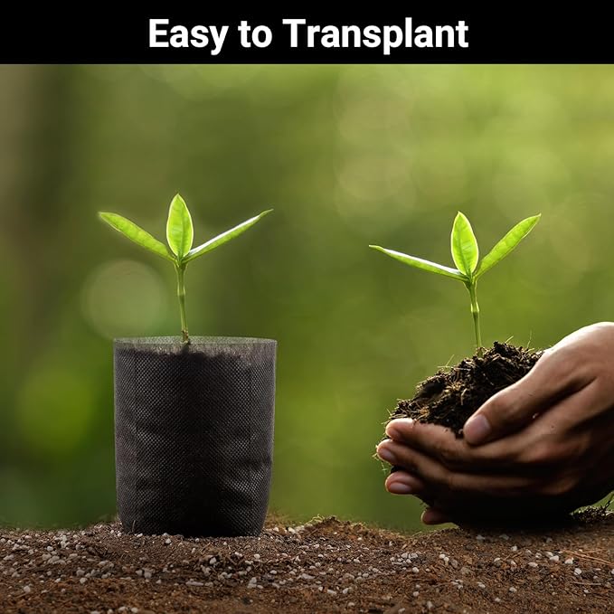 Black Plant Grow Bags for Plants Nursery, Pack of 200 5.5x5.9 Breathable Non-Woven Fabric Grow Bags for Planting Seedling Pots Nursery Pots