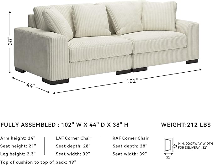 Signature Design by Ashley Lindyn Contemporary 2-Piece Sofa with Reversible Cushions, White