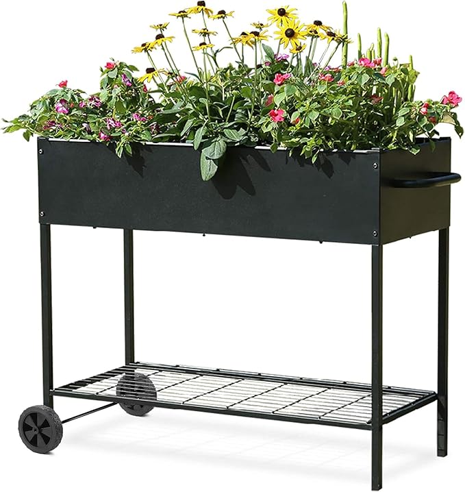 MIXC Metal Raised Garden Bed Outdoors with Legs, Elevated Planter Boxes Raised for Gardening, Large Planter Box for Vegetable Flower Herb