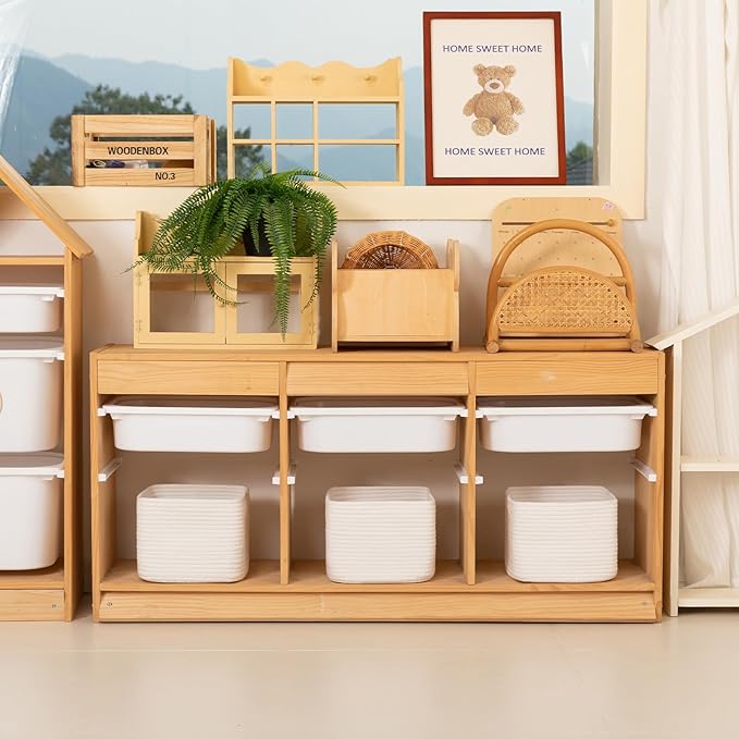 OIAHOMY 9”x9”x7” Storage Cubes, Cotton Rope Woven Baskets for Organizing, Cube Storage Bin, Small Gift Basket for Shelf, 3-Pack, White