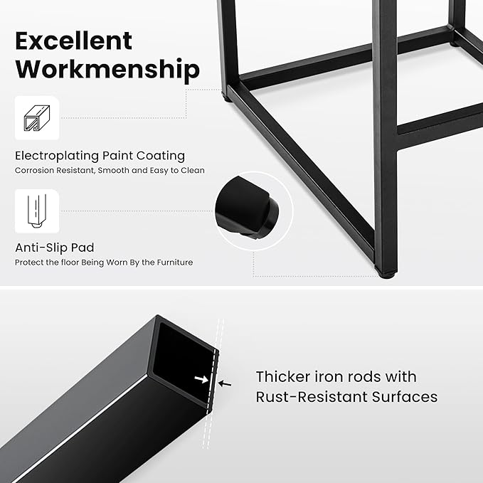 PHI VILLA Leather Bar Stools Set of 3, Modern Counter Height Bar Stool Kitchen Counter Chairs, 24 Inch Barstools with Back