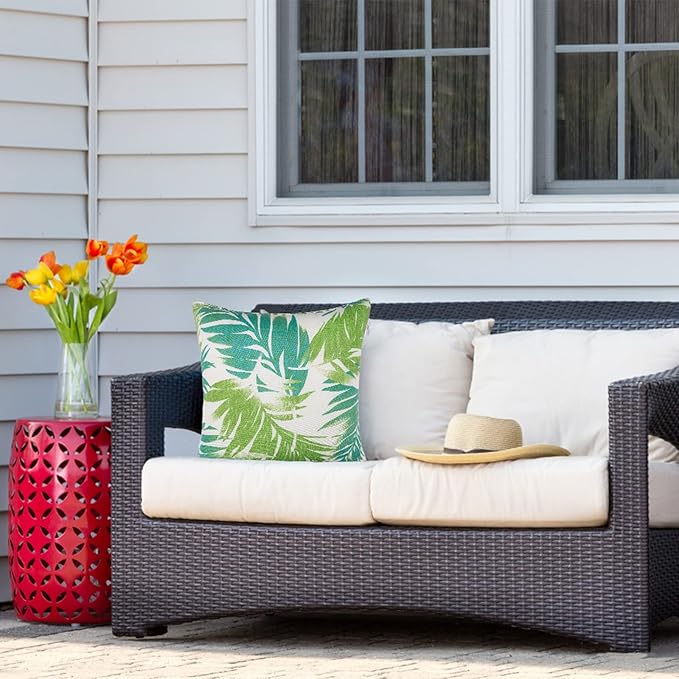 JMGBird Outdoor Pillows Set of 2 Outdoor Throw Pillows Waterproof with Insert Pillow 18×18 Inch Outdoor Pillow for Patio Furniture