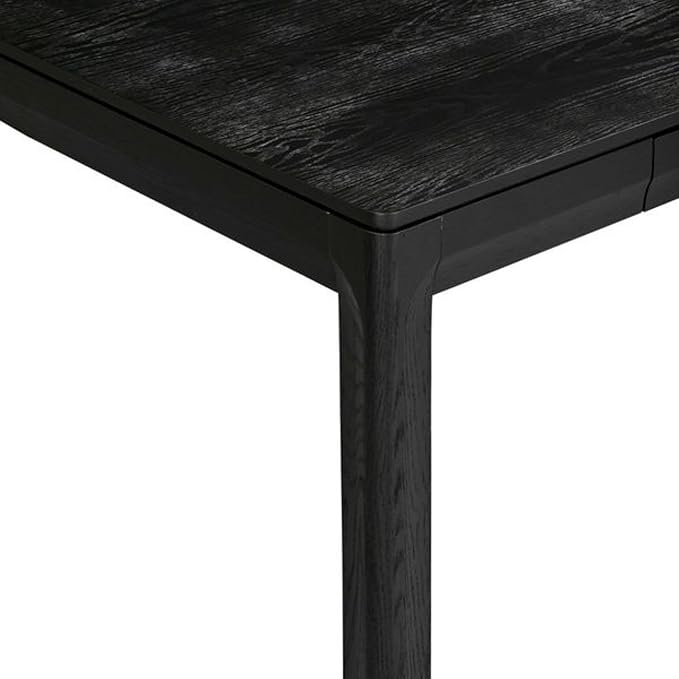 NTC Flow Modern Wooden Rectangle Desk Table with Hidden Drawer – Waterproof & Heat Resistant, Burnt Black
