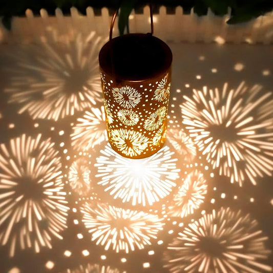 Christmas Gifts for Women, Fireworks Birthday Gifts for Women Mom Grandma Solar Lanterns Outdoor Waterproof Garden Decor Hanging LED Decorative Light for Patio Yard Lawn Front Porch Gardening Gifts