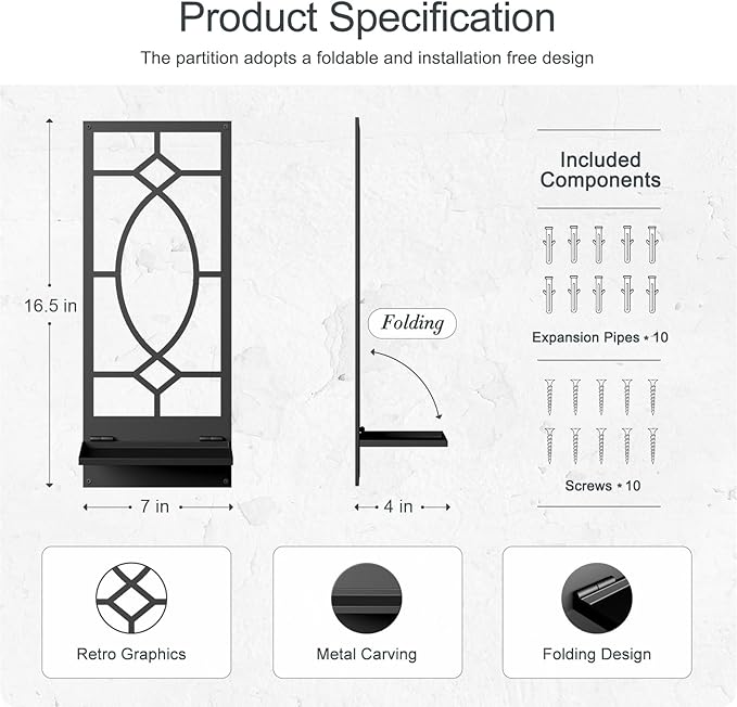 Candle Wall Sconces Set of 2, Black Metal Minimalism Wall Candle Holder for Living Room, Dining Room, Bedroom, Bathroom (2 Pack, 16.5 x 7 in)