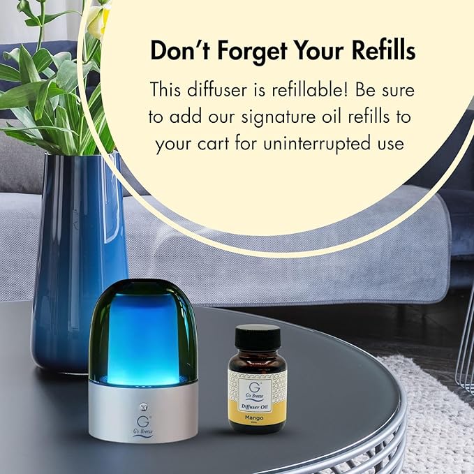 G's Breeze Mango Diffuser Oil Refill - Fruity Essence Aroma for Home or Office - Long-Lasting Tropical Scent of Ripe Mangoes for a Refreshing, Energizing Atmosphere - 60ML