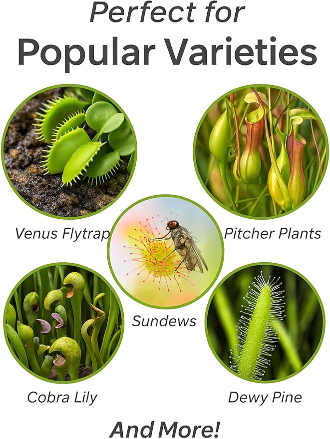 Professional Carnivorous Plant Soil - Ready to Use for Venus Flytraps, Sundews, Pitcher Plants, Butterworts | Peat Moss, Coco Coir, Perlite - 10 Quart