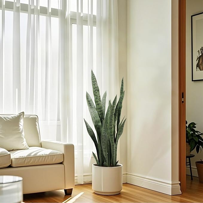 Solution4Patio 2PCS Artificial Sansevieria Trifasciata Prain 3 ft. Arbre Artificiel, Tropical Faux Snake Plant Greenery Realistic for Living Room, Home, Cafe or Office Corner Outdoor Indoor Decor