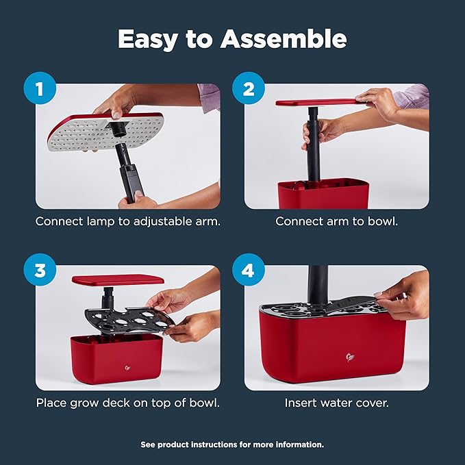 AeroGarden Harvest Lite in Cherry Red, Soil-Free Indoor Hydroponic Garden with LED Grow Light for Year-Round Gardening of up to 6 Herbs and Vegetables