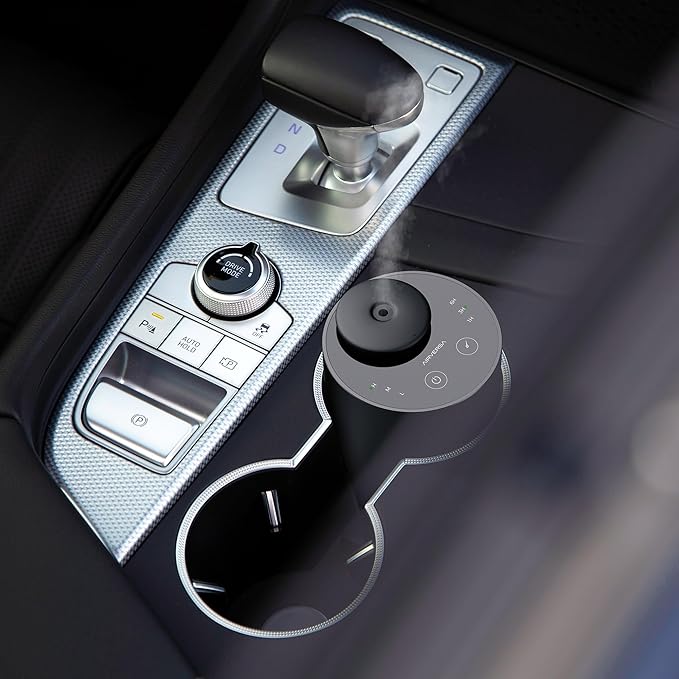 Waterless Essential Oil Diffuser for Home Aromatherapy Scent Diffusers with 3 Countdown Timer Settings or Timer-Off, 3 Mist Levels for Car Room Studio Office, ANX Premium Metal Black 2 Pack