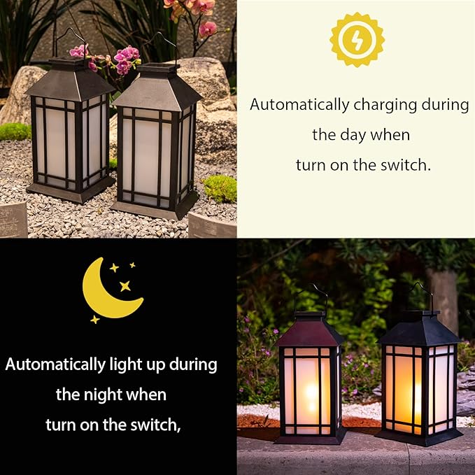 Afirst Solar Lantern Outdoor, Hanging Lights Decorative Outdoor Lighting Waterproof Umbrella Lights for Patio Garden, Table,Party Decor, 2 Pack