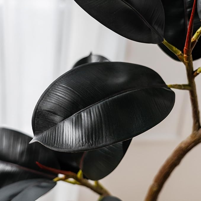 7.2ft Artificial Rubber Tree Faux Plants Indoor Faux Floor Artificial Trees Indoor,Fake Plant Fake Tropical Plants,Large Floor,Real Touch Rubber Tree for Home Decor