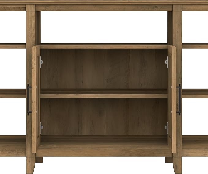 Bush Furniture Key West Tall TV Stand for 65 Inch TV in Reclaimed Pine, Farmhouse Entertainment Center with Storage