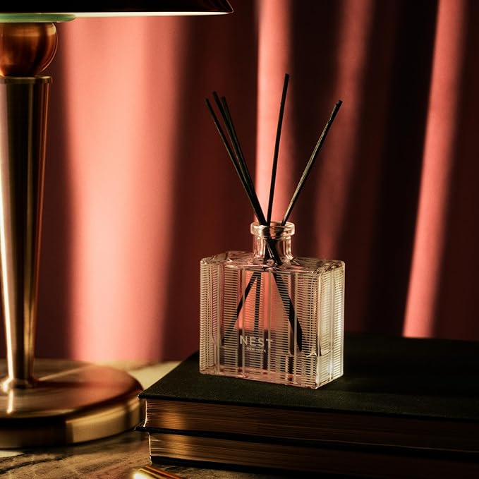 NEST New York Scented 3-Wick Candle, Rose Noir & Oud - 21.2 oz - Up to 100-Hour Burn Time - Reusable Glass Vessel