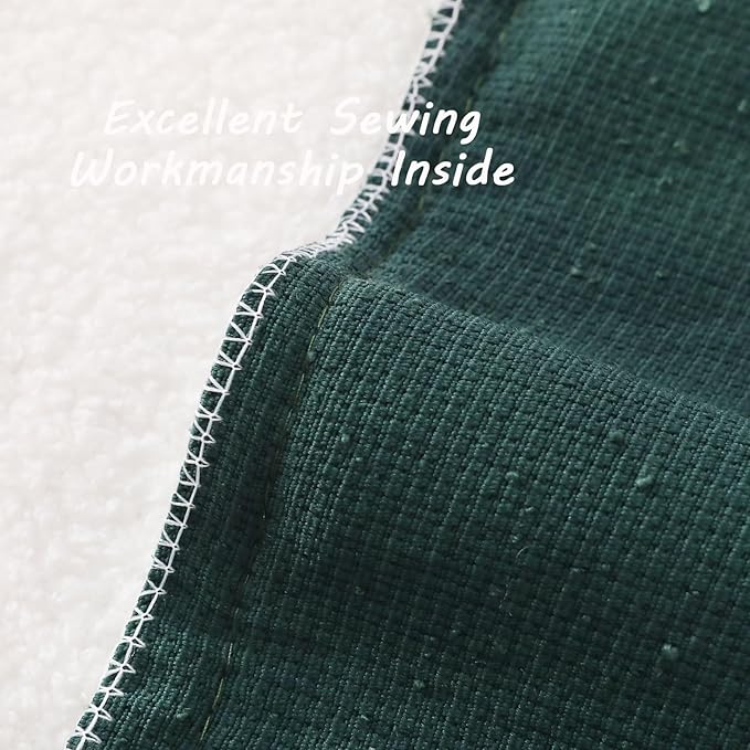 FUTEI Pack of 2 Dark Green Decorative Throw Pillow Covers 22x22 Inch Soft Cozy Solid Boucle Textured Cushion Case,Modern Home Decor for Couch Bed Living Room