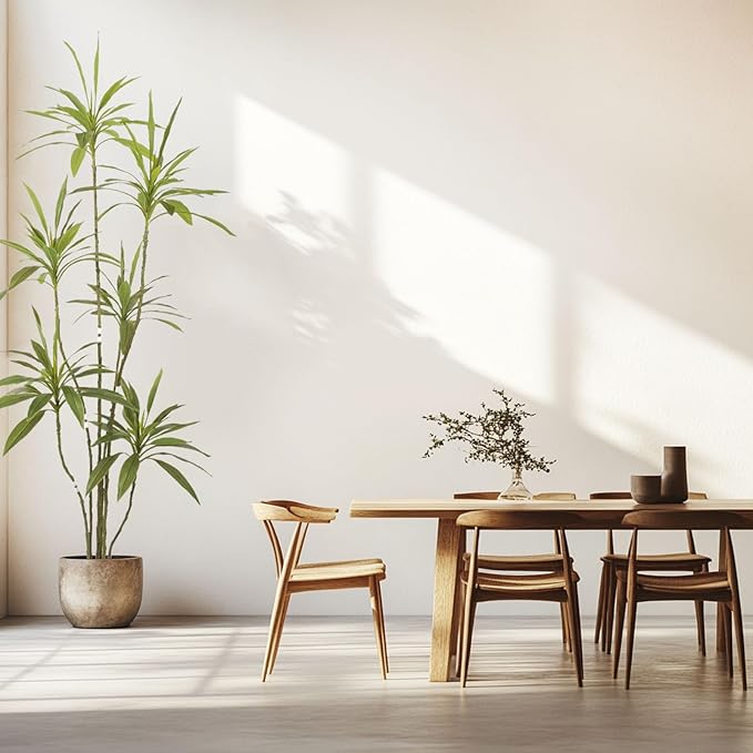 Artificial Cordyline Plant, Indoor Potted Plant, 6 Stems with Black Planter, Suitable for Large Indoor Living Room Decorations, Potted Plants, and Window Display Scenes (Green-7ft)