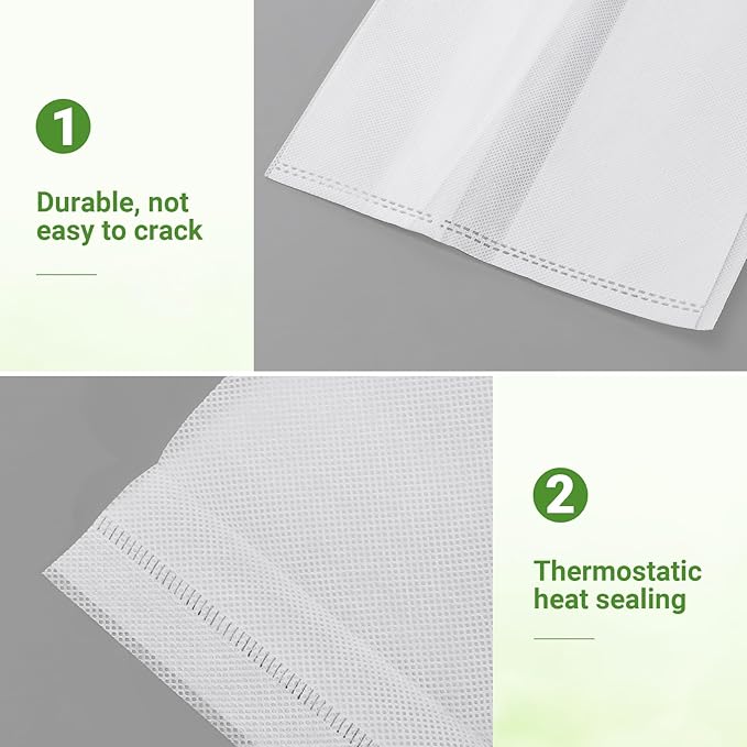 GREANER Plant Nursery Bags, 40 PCS 15.7""x14.2"" Garden Bags to Grow Vegetables, Non-Woven Biodegradable Plant Pots for Gardening Seed Plant Bag, Potato, Flower, Tomato Plant Starts, White