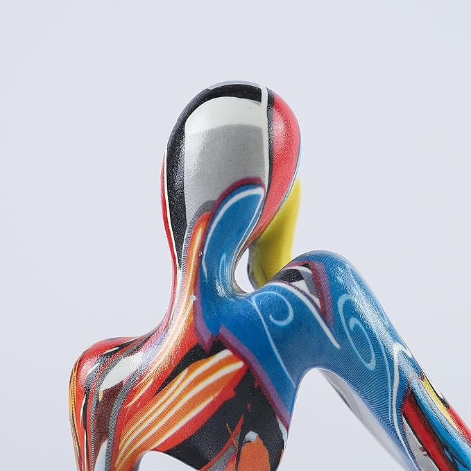 BrownLove 3pcs Hip hop Human Body Abstract Art Decoration, Modern White Art Resin Statue Room Office Shelf Bookcase Decoration