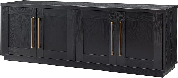 Henn&Hart Tillman Rectangular TV Stand for TV's up to 80" in Black Grain