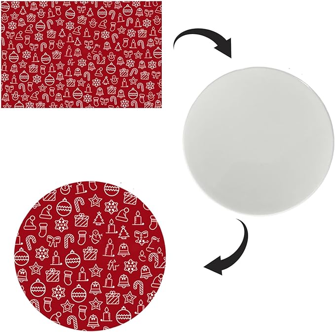 Sublimation Blanks Drink Coasters - Glazed Round Ceramic with Cork Backing Pads Absorbent Coasters,Thermal Transfer of Any Image, DIY Christmas, Painting and Home Decor (24 Pack)