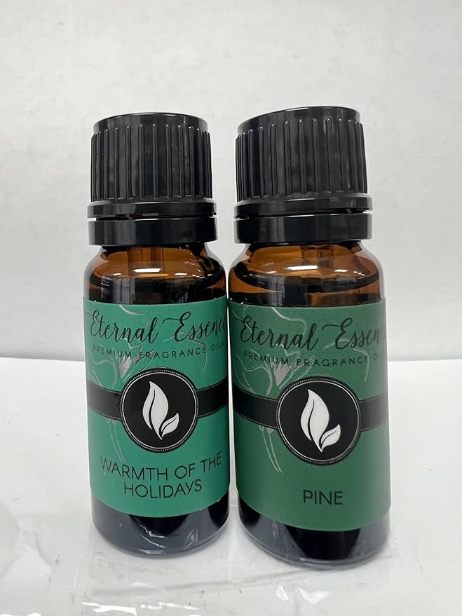 Eternal Essence Oils 2 Pack 10ml Premium Fragrance Oil - Pine Needle & Warmth of The Holidays - for Candle, Soap Making, Aromatherapy, Diffusers, Home Care, & Humidifiers