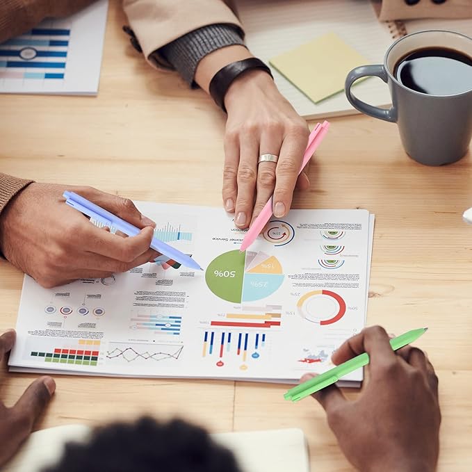 WY WENYUAN Cute Fine Point Smooth Writing Pen - Personalized Ballpoint Bulk, Flair Colorful, Black Ink 1.0 mm Journaling, Glitter Office Supplies for Women & Men, Note Taking