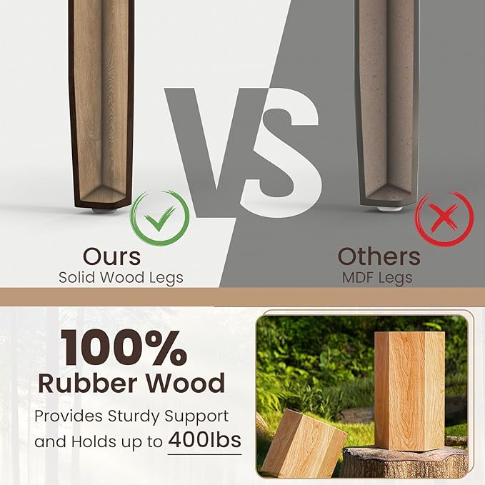 NAFORT Wooden Dining Chairs Set of 2, Ladder High Back Kitchen Side Chair with Solid Rubber Wood Legs, Farmhouse Dining Room Chairs for Dining in Kitchen, Living Room, Home Working and Restaurant