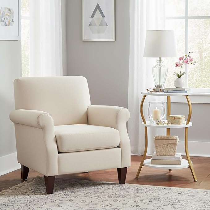 Vintage Small Round Side Table, 3-Tier Slim Waist Circular End Table with Storage Shelf, Compact Tea Sofa Table, Round Corner Coffee Table Nightstand for Living Room Bedroom Small Spaces,White+ Gold