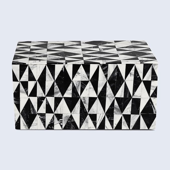 Handicrafts Home Modern Rectangular Decorative Box - Harlequin Pattern, 10x5x5 Inches