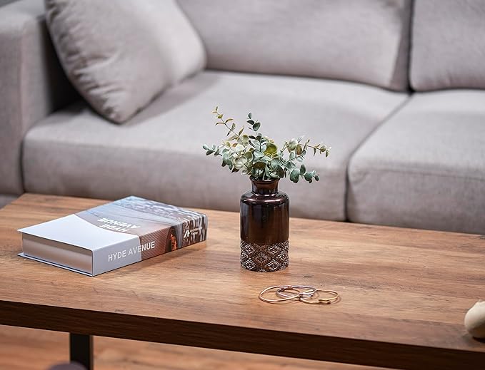 Creative Scents Dublin Brown Vases - Set of 3 Vases - Table Centerpieces for Dining Room, Kitchen Décor, Home Decor for Your Living Room, Dining Room, Bedroom, Office, Entry Table or Shelf Decor