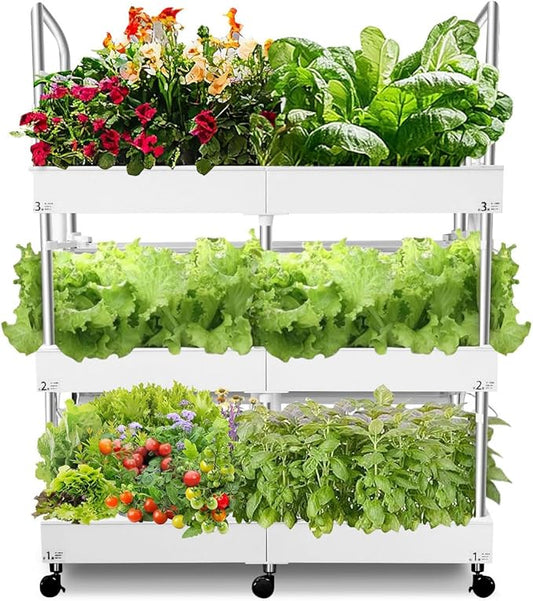 Large 3-Tier Indoor Hydroponics System Kit with Grow Lights, Double Water Pump Indoor Garden, and 72 Large Pods for Vegetables Herbs Microgreens