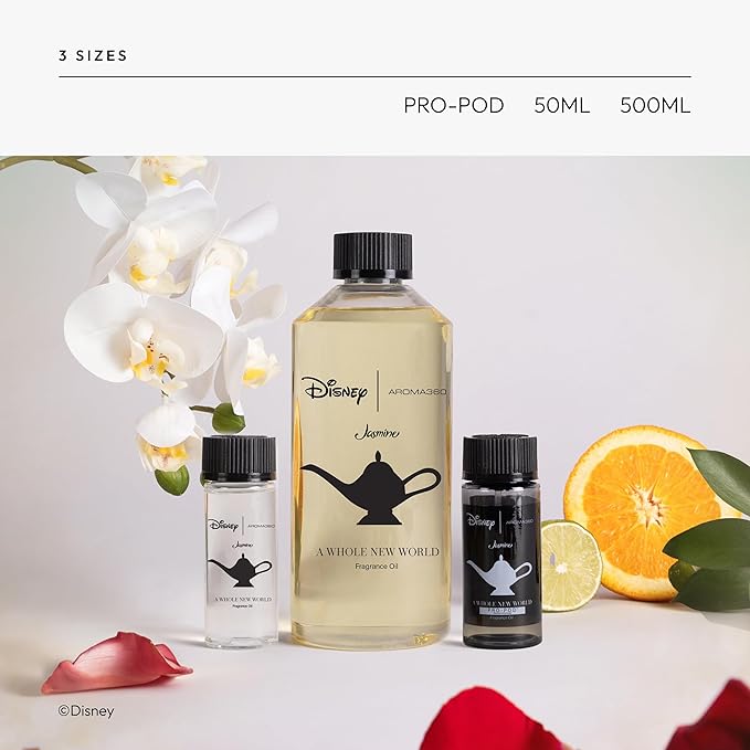 Aroma360 | Disney - A Whole New World Fragrance Oil Blend | Disney Princess Jasmine | Luxury Essential Oil Diffuser | Aromatherapy Scent Diffuser Oil | Bergamot Orange Blossom Rose 1.7 fl oz 50 mL