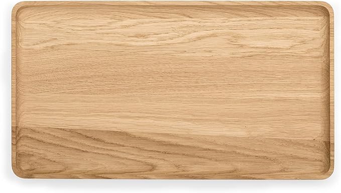 Oakywood Handcrafted Wooden Catchall Tray - Wooden Desk Organiser - Made in The EU - Natural Wood Desktop Storage - Customizable in 3 Sizes - Natural Oak - 36x20 cm (14.1"x7.9")