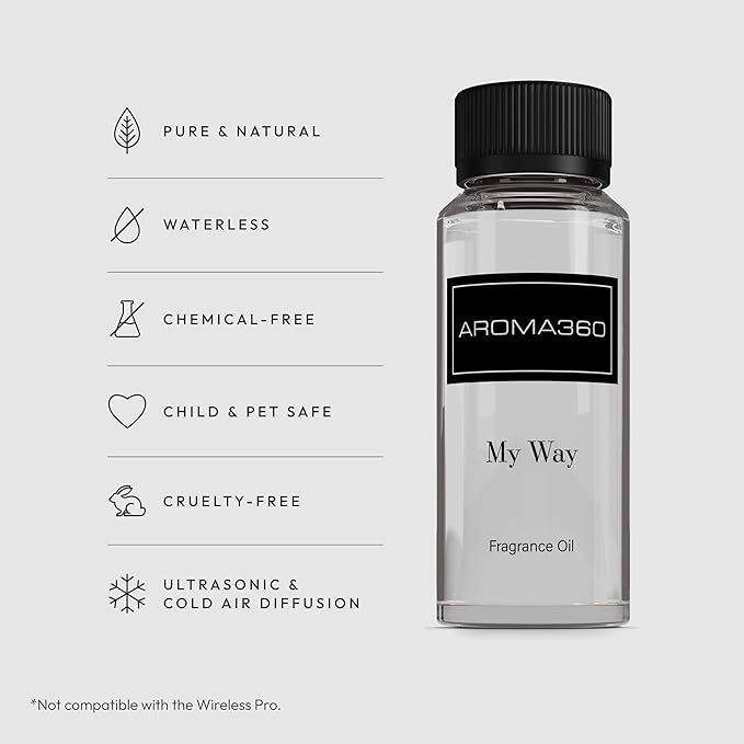 Aroma360 - My Way Fragrance Oil Blend | Hotel Inspired for Luxury Essential Oil Diffusers | Aromatherapy Scent Diffuser Oil | Lush Sandalwood, Warm Cedar, and Delicate Florals. - 120ML