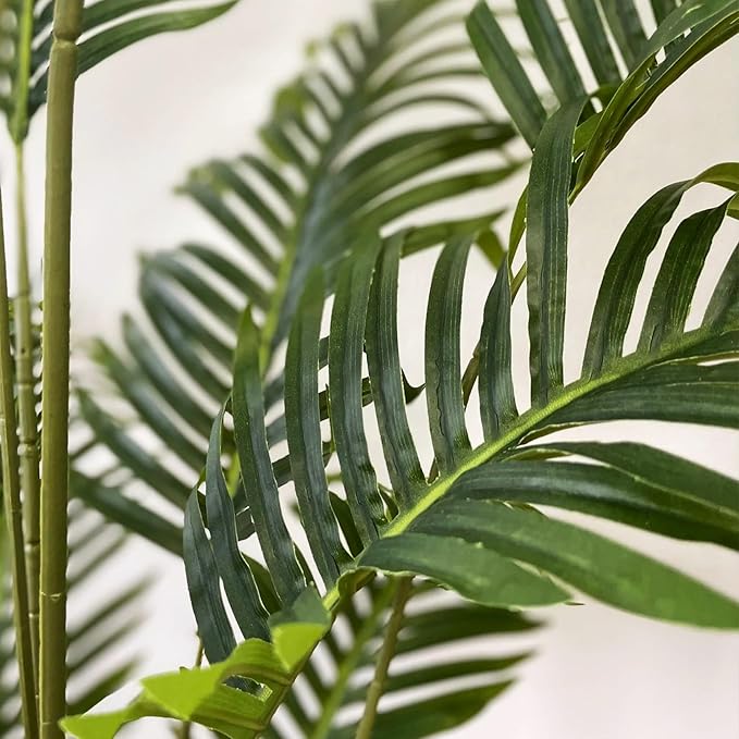 6ft Tall Artificial Areca Palm Trees – Set of 2 | 19-Trunk Real Touch Fake Palm with Natural Moss & Pot | Lifelike Faux Plants for Home, Office, or Patio Indoor/Outdoor Decor