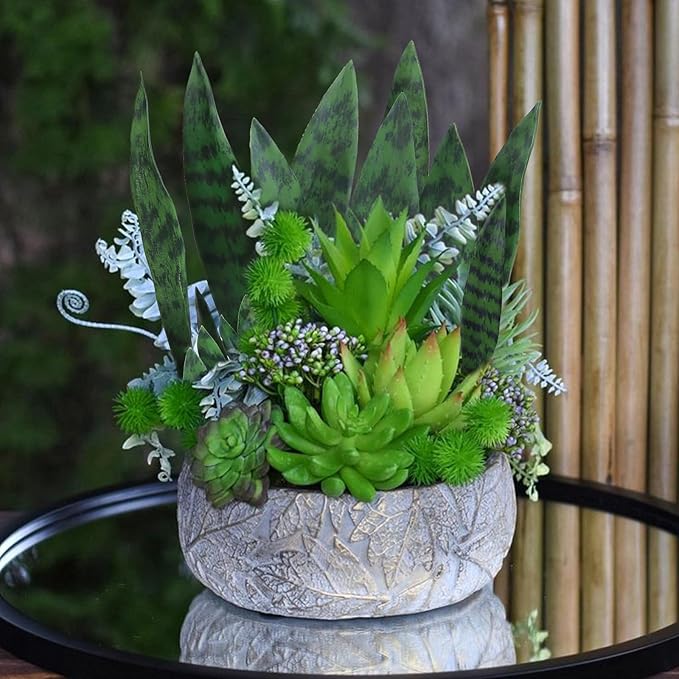 summer flower 10pcs Fake Snake Plants Leaves Set 15inch Artificial Small Sansevieria Leaves Faux Snake Plant Stems for Home Office Indoor Room Decor Desk DIY Outdoor Front Porch DIY Decorations