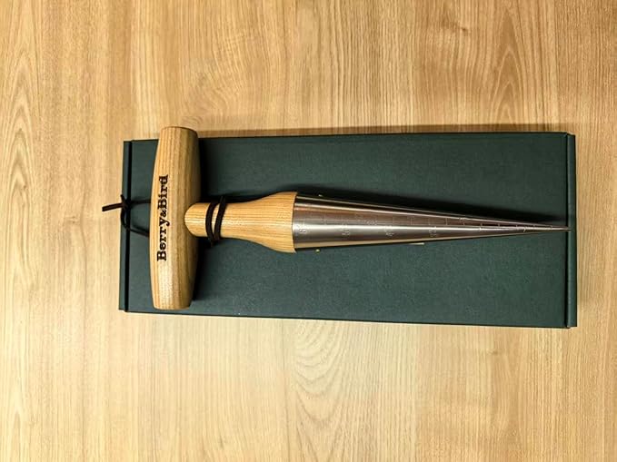 Berry&Bird Hand Dibber – Precision Wood Handle Garden Hole Punch Dibbler Tool for Planting Seeds & Bulbs with 6'' Measuring Scale, Bulb Planter for Planting Flowers Tulips Daffodils Dahlias