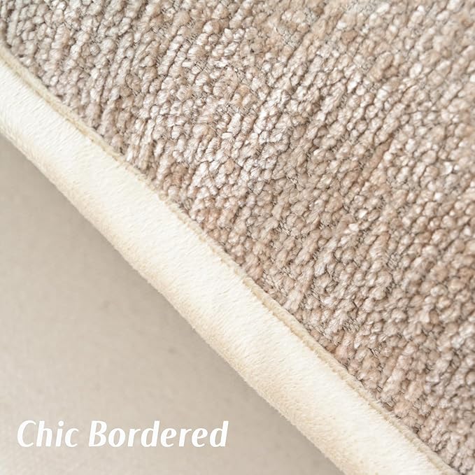 FUTEI Oatmeal Chenille Throw Pillow Covers 16x16 Inch Set of 2,Soft Cozy Bound Edge Design Cushion Case,Home Decor for Couch Bed Living Room