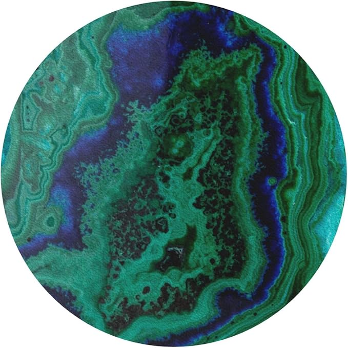 Agate Marble Green Coasters Set of 6 Coasters for Drinks Absorbent Double-Sided Leather PVC Coaster for Tabletop Protection Coffee Table Decor Ideal for Home Decor House Warming Gifts