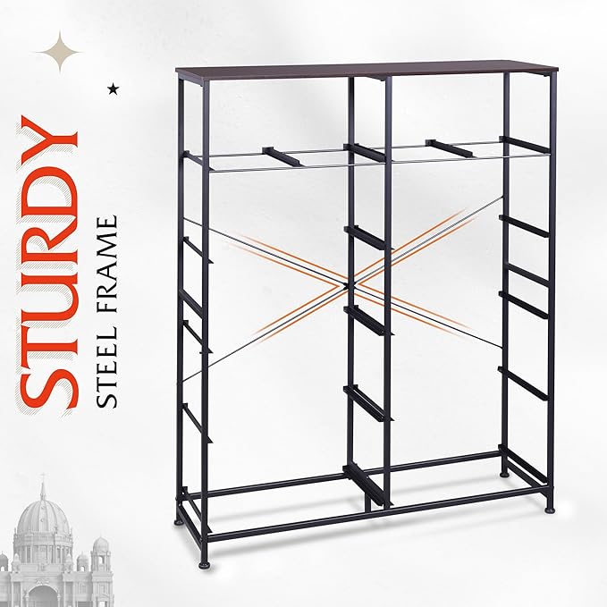 WLIVE Storage Organizer Unit with 12 Fabric Bins, Storage Drawers Organizer with Steel Frame, Tall Storage Tower Organizaton for Living Room, Hallway, Office, Dark Grey