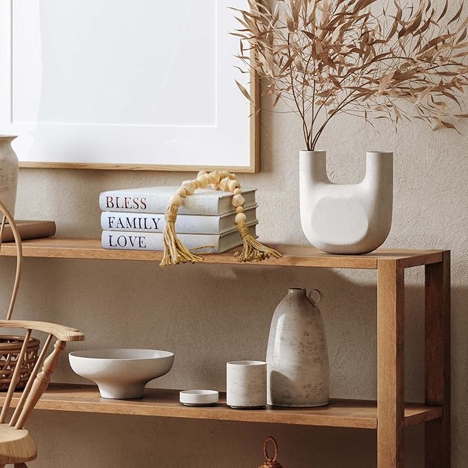 Linen Covered Decor Books 3 Pieces, Decorative Books for Home Decor, Coffee Table Books Decor, Stacked Book Decor - Shelf, Entryway, Console Table, Fireplace Mantel Decor (Bless/Family/Love)