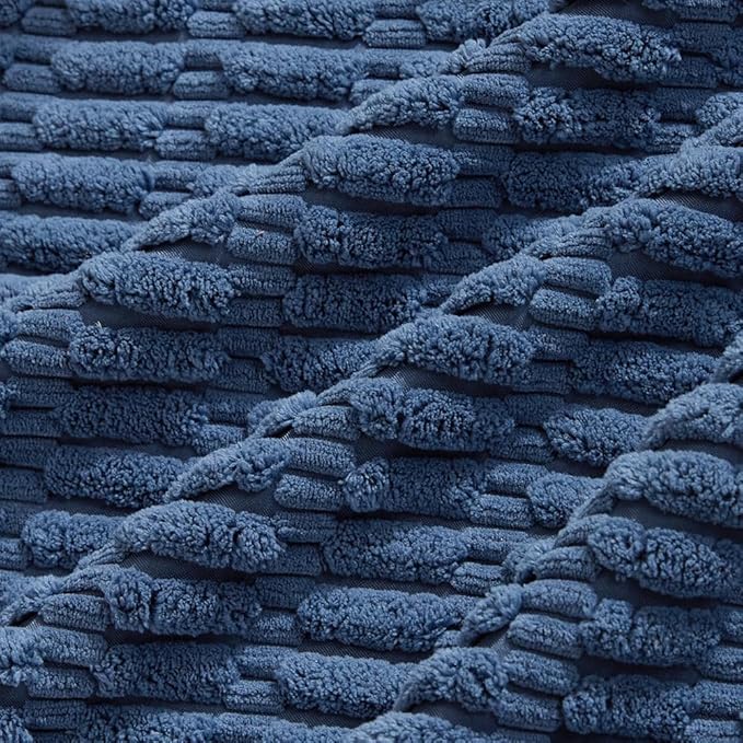 Fancy Homi 2 Packs Dusty Blue Decorative Throw Pillow Covers 18x18 Inch for Living Room Couch Bed Sofa, Rustic Farmhouse Boho Home Decor, Soft Striped Corduroy Square Cushion Case 45x45 cm