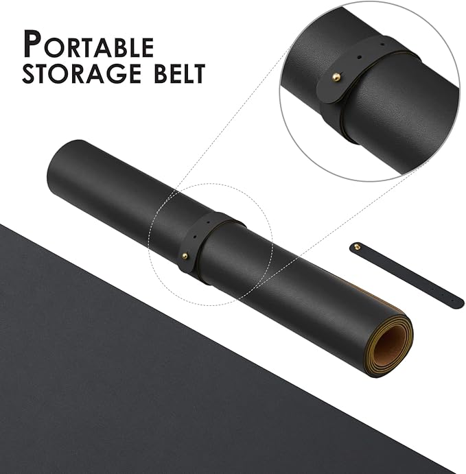 Cork Desk Mat - Dual-Sided Desk Pad for Office and Home - Desk Organization and Accessories - Ideal for Large Mouse Pad and Desk Mats on Top of Desks(Black,90cmx 43cm)