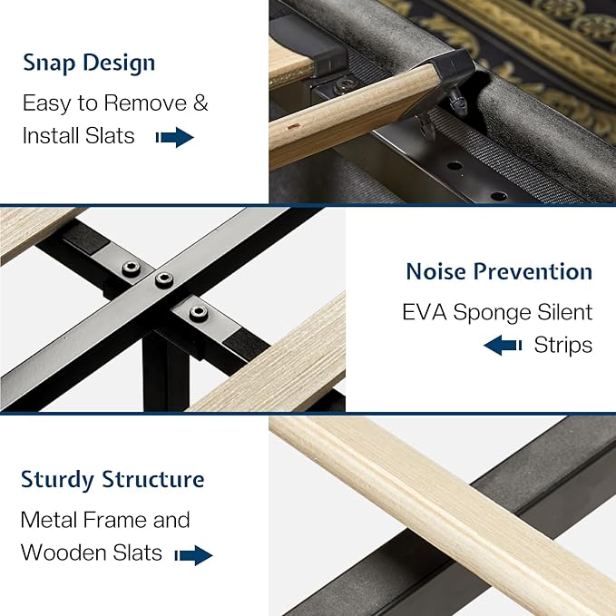 Jocisland Lift Up Storage Bed Queen Size Linen Upholstered Platform Bed Frame/Hydraulic Storage/Modern Wingback Headboard/No Box Spring Needed/Wood Slats Support/Dark Grey