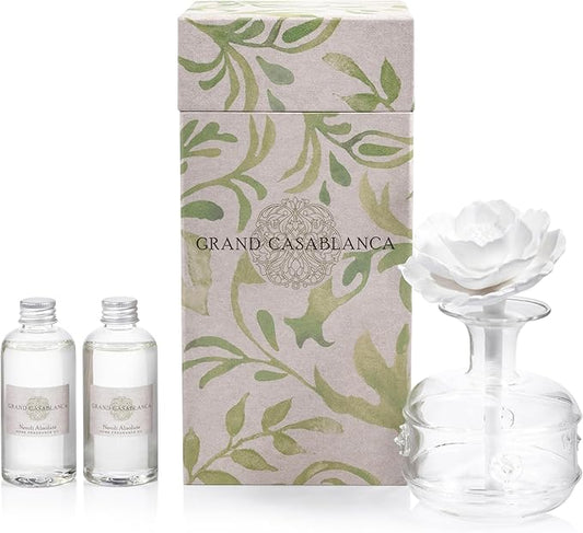 Zodax Grand Casablanca Porcelain Oil Diffuser - 6.76 oz -Neroli Absolute