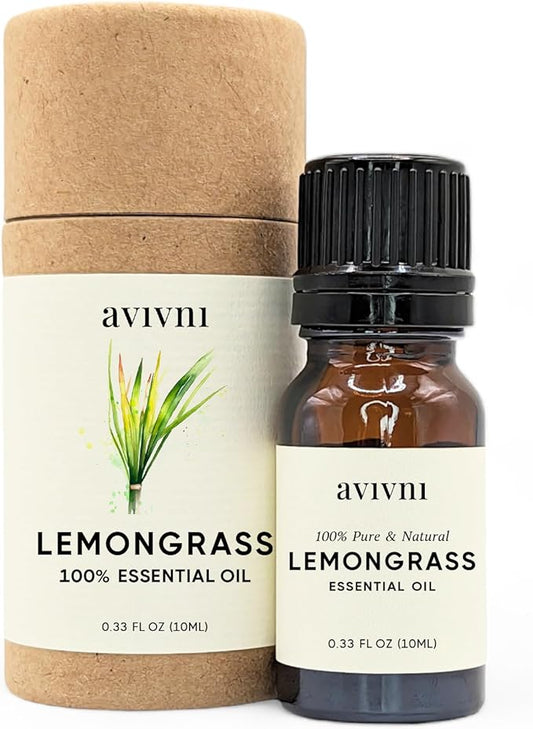 Lemongrass Essential Oil - 100% Pure & Natural, Organic, Undiluted for Aromatherapy, Skin, Hair, Diffuser (0.33oz - 10ml)…