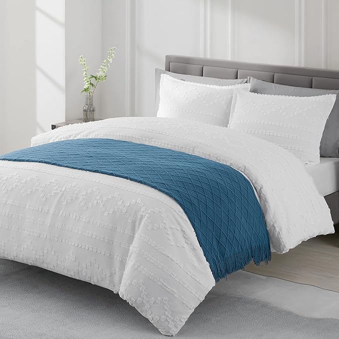 BOURINA Royal Blue Throw Blanket 50 x90 Inches Throw Textured Solid Soft Sofa Throw Couch Cover Knitted Decorative Blanket